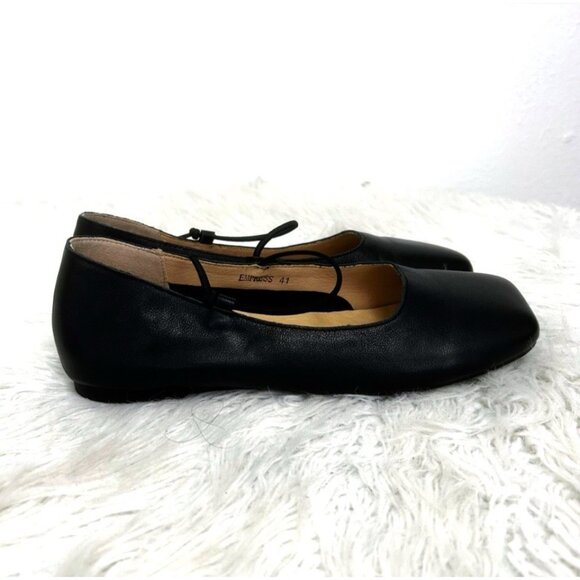 Empress Square Toe Black Ballet Flat Shoes Soft Comfy Leather Eur Size 41 US 10 - Picture 3 of 12